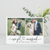 書道ハート得We結婚した 2結婚写真 案内状 (スタンド正面)