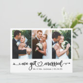 書道ハート得We結婚した 3結婚写真 案内状 (スタンド正面)