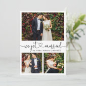 書道ハート得We結婚した 3結婚枚 案内状 (スタンド正面)