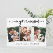 書道ハート得We結婚した 3結婚枚 案内状 (スタンド正面)