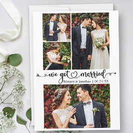 書道ハート得We結婚した 4結婚写真 案内状