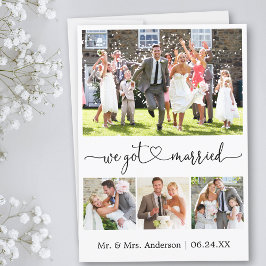 書道ハート得We結婚した 4結婚写真 案内状