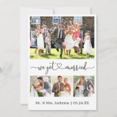 書道ハート得We結婚した 4結婚写真 案内状 (正面)