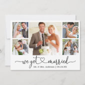 書道ハート得We結婚した 5結婚写真 案内状 (正面)