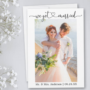 書道ハート得We結婚した Photo結婚's 案内状