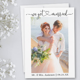 書道ハート得We結婚した Photo結婚's 案内状