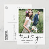 書道ハート感謝 結婚写真 ポストカード (正面/裏面)
