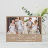 書道ハート我々得2結婚したフォトクラフト 案内状 (スタンド正面)