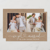 書道ハート我々得2結婚したフォトクラフト 案内状 (正面/裏面)