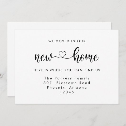 書道ハート新しいホーム引越し案内 (正面/裏面)