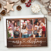 書道ハート木材3写真メリークリスマス シーズンカード