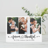 書道ハート永遠に感謝3写真結婚の サンキューカード (スタンド正面)