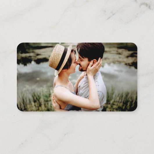 書道ハート結婚のくもの巣QRフォトセージ緑 エンクロージャーカード (裏面)