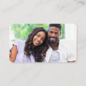 書道ハート結婚のくもの巣QR写真ペリウィンクル エンクロージャーカード (裏面)