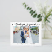 書道ハート結婚の写真をどうもありがとう ポストカード (スタンド正面)