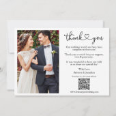 書道ハート結婚のQRコード2写真 サンキューカード (裏面)