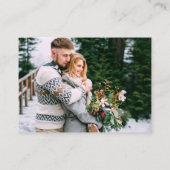 書道ハート結婚写真の緑QR RSVP エンクロージャーカード (裏面)