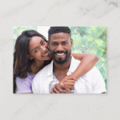 書道ハート結婚写真のPeriwinkle QR RSVP エンクロージャーカード (裏面)