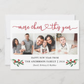 書道ハート詳細応援ホリー3フォトレッド シーズンカード (正面)