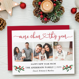 書道ハート詳細応援ホリー3フォトレッド シーズンカード