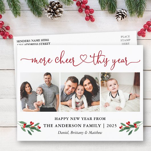 書道ハート詳細応援3 Photo Holly ポストカード