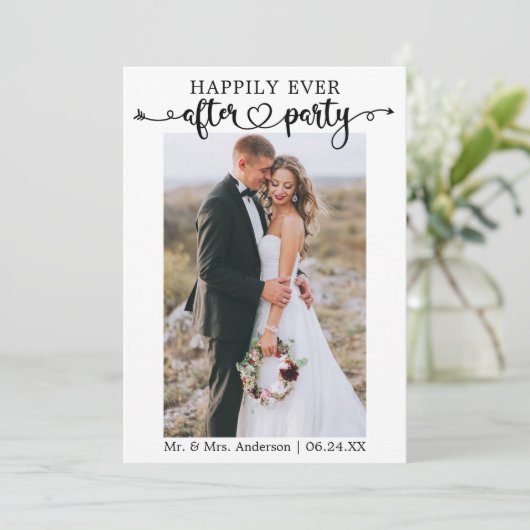 書道ハート2パーティー後ずっと幸せに 案内状 (スタンド正面)