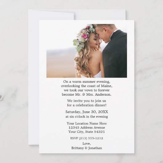 書道ハート2パーティー後ずっと幸せに 案内状 (裏面)