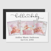 書道ハート3写真ハローベビーマグネットカード (正面/裏面)