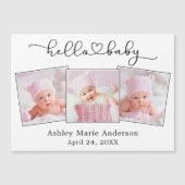 書道ハート3写真ハローベビーマグネットカード (正面)