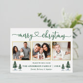 書道ハート3 Photo Christmas Pines金ゴールド 箔シーズンカード (立ち正面)