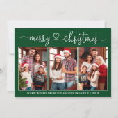 書道ハート3 Photo Green Merry Christmas シーズンカード (正面)