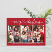 書道ハート3 Photo Red Merry Christmas シーズンカード (スタンド正面)