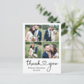 書道ハート4 Photo Thank You 結婚's ポストカード (スタンド正面)