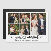 書道ハート5フォトたった今結婚しましたマグネットカード (正面/裏面)