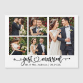 書道ハート5フォトたった今結婚しましたマグネットカード (正面)