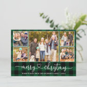 書道ハート5 Photo Christmas Green Plaid シーズンカード (スタンド正面)