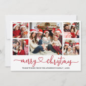 書道ハート5 Photo Christmas Red シーズンカード (正面)