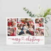 書道ハート5 Photo Christmas Red シーズンカード (スタンド正面)