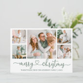 書道ハート5 Photo Christmas Sage Green シーズンカード (スタンド正面)