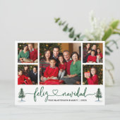 書道ハートFeliz Navidad 5 Photo Pine Tree シーズンカード (スタンド正面)