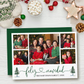 書道ハートFeliz Navidad 5 Photo Pine Tree シーズンカード