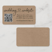 書道ハートKraft結婚のウェブサイトQR エンクロージャーカード (正面/裏面)