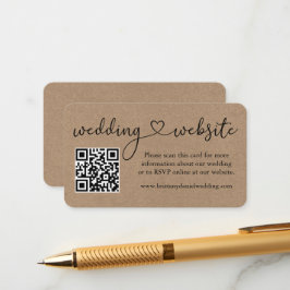 書道ハートKraft結婚のウェブサイトQR エンクロージャーカード