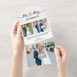 書道ハートMr. 4 Photo All In One Card オールインワン招待状