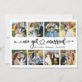 書道ハートWe 得 8結婚した写真結婚s 案内状 (正面)