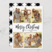 書道バッファロープレイド4数々の写真クリスマス シーズンカード (正面/裏面)