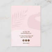 書道バラ抽象芸術イヤリング表示カード 名刺 (裏面)