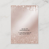 書道バラ金ゴールドグリッターイヤリング表示カード 名刺 (裏面)