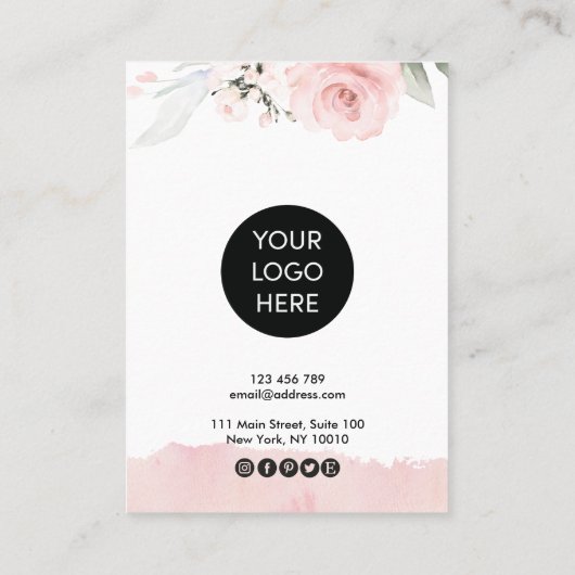 書道バラ金ゴールドフローライヤリング表示ロゴ 名刺 (裏面)