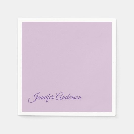 書道パステルティスルピンクパーソナライズされた名 スタンダードカクテルナプキン (正面)